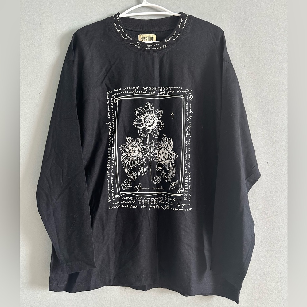 Vintage 100% rayon long sleeve shirt size small oversized FUNKTION